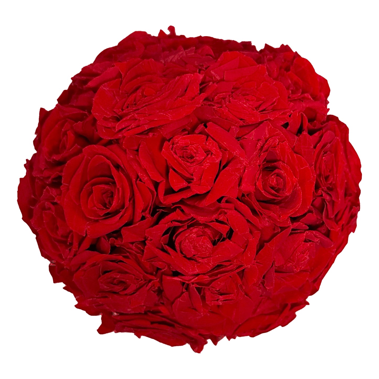 Elegant top view of Le Mini Rose – a luxury preserved rose bouquet in a delicate round arrangement.