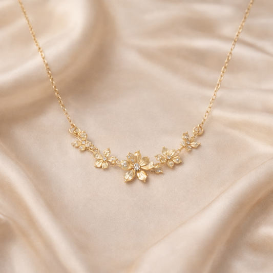 Delicate Gold Floral Necklace