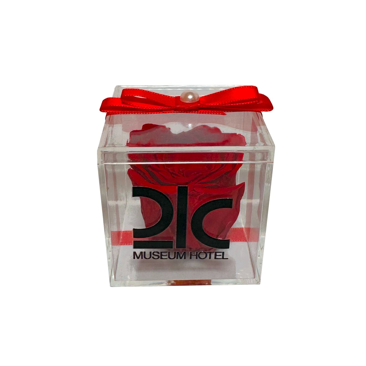 Luxury preserved red rose in a sleek acrylic display box – elegant corporate gift for executives, clients, and VIPs.