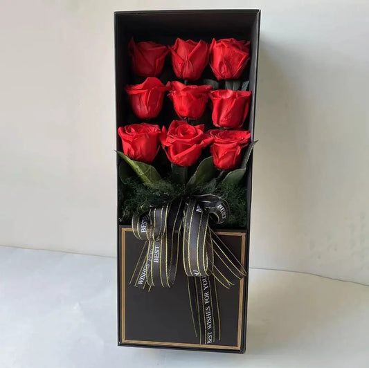 Luxury Preserved Red Rose Box – 9 Eternal Roses Gift Box